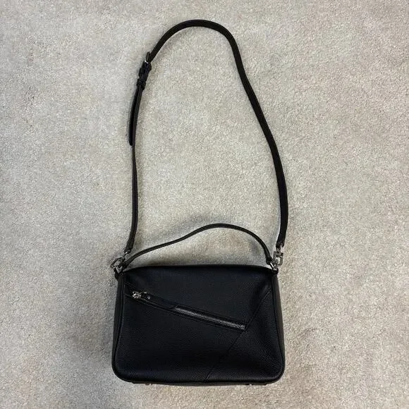 NWOT Quince Italian Leather Patchwork Crossbody Bag Black With Dustbag - Picture 3 of 7